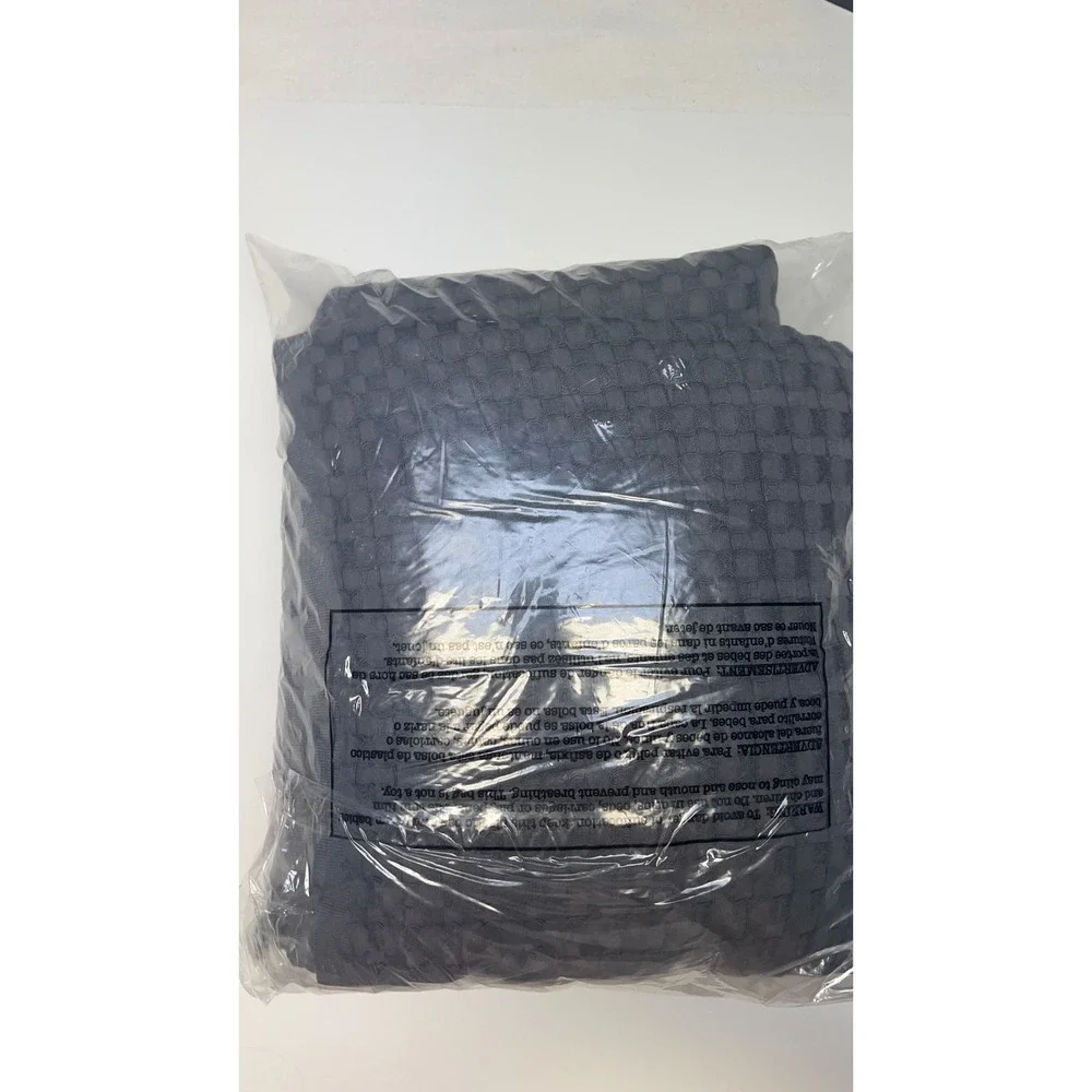 Utopia Waffle Blanket Queen Charcoal 100% Cotton Breathable Lightweight New
